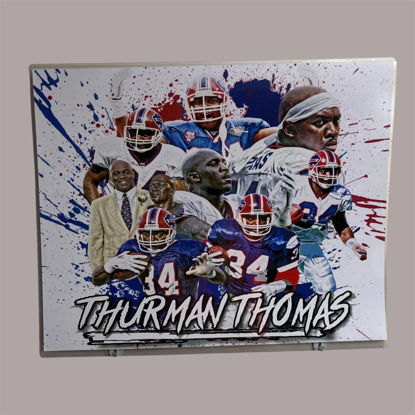 Thurman Thomas Unsigned Buffalo Bills 16x20 Poster Edit
