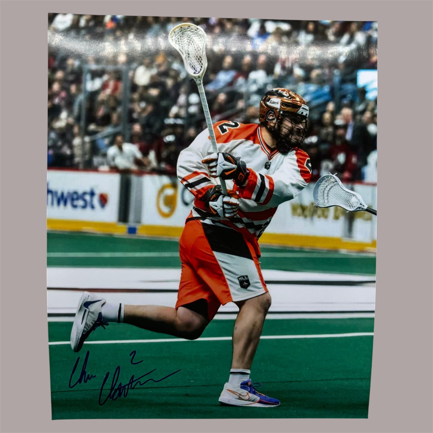 Chris Cloutier Buffalo Bandits Signed 8x10 (Running)