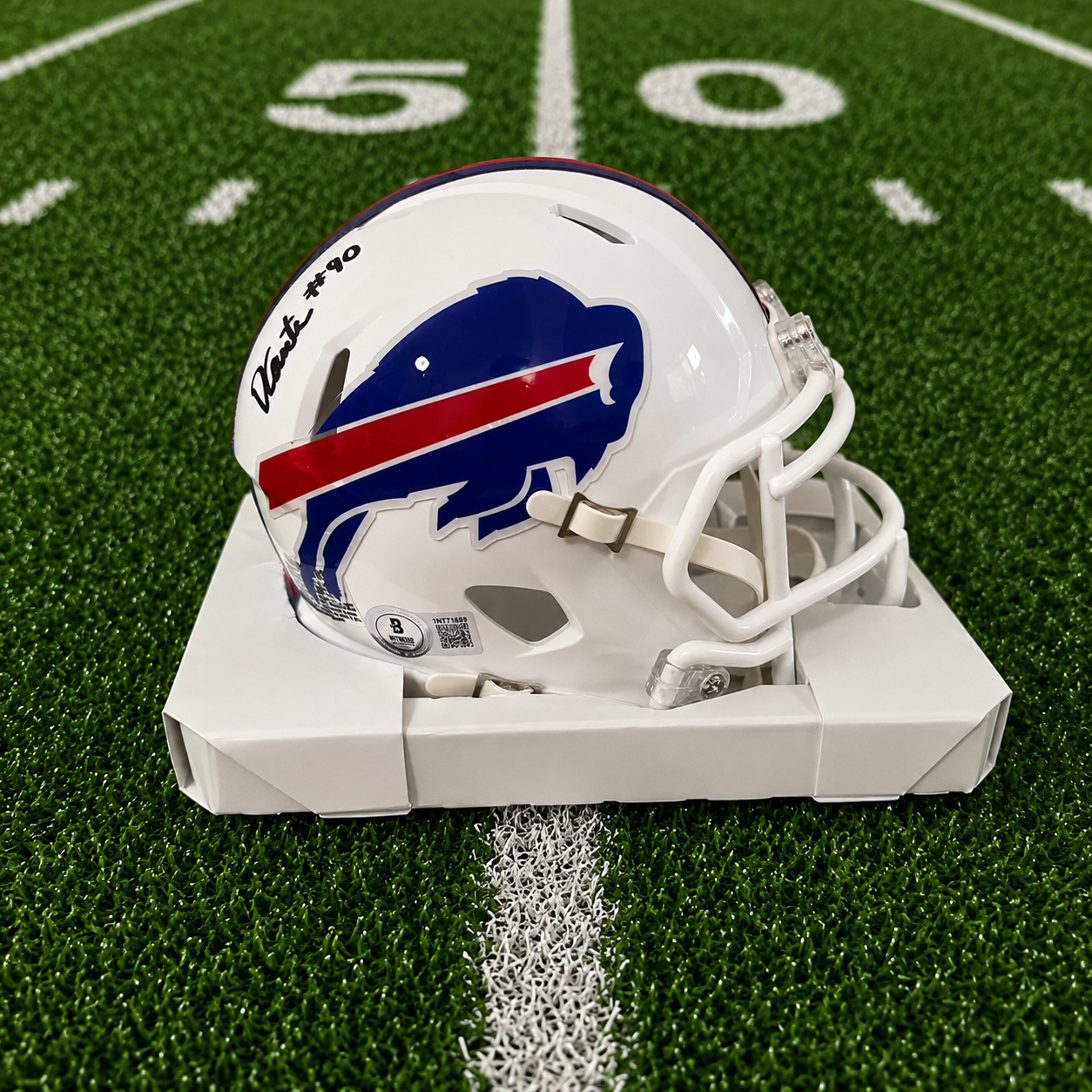 Dewayne Carter Signed Buffalo Bills Mini Helmet