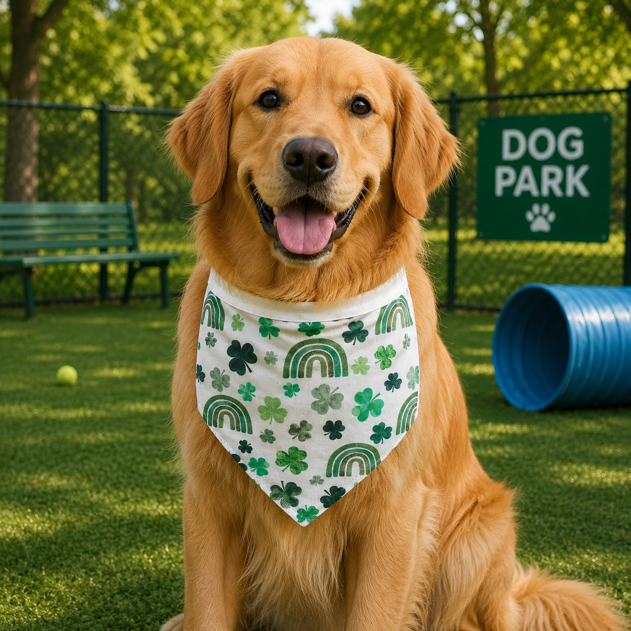 Shamrock Tie On Dog Bandana