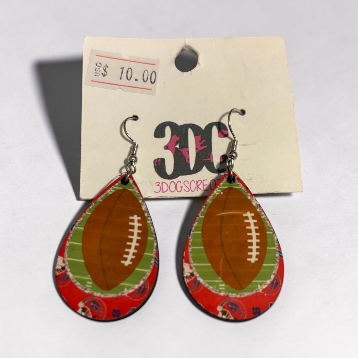Football Tear Drop Earrings