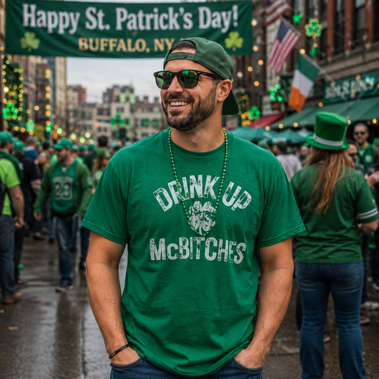 SS - Drink Up McBitches White on Green
