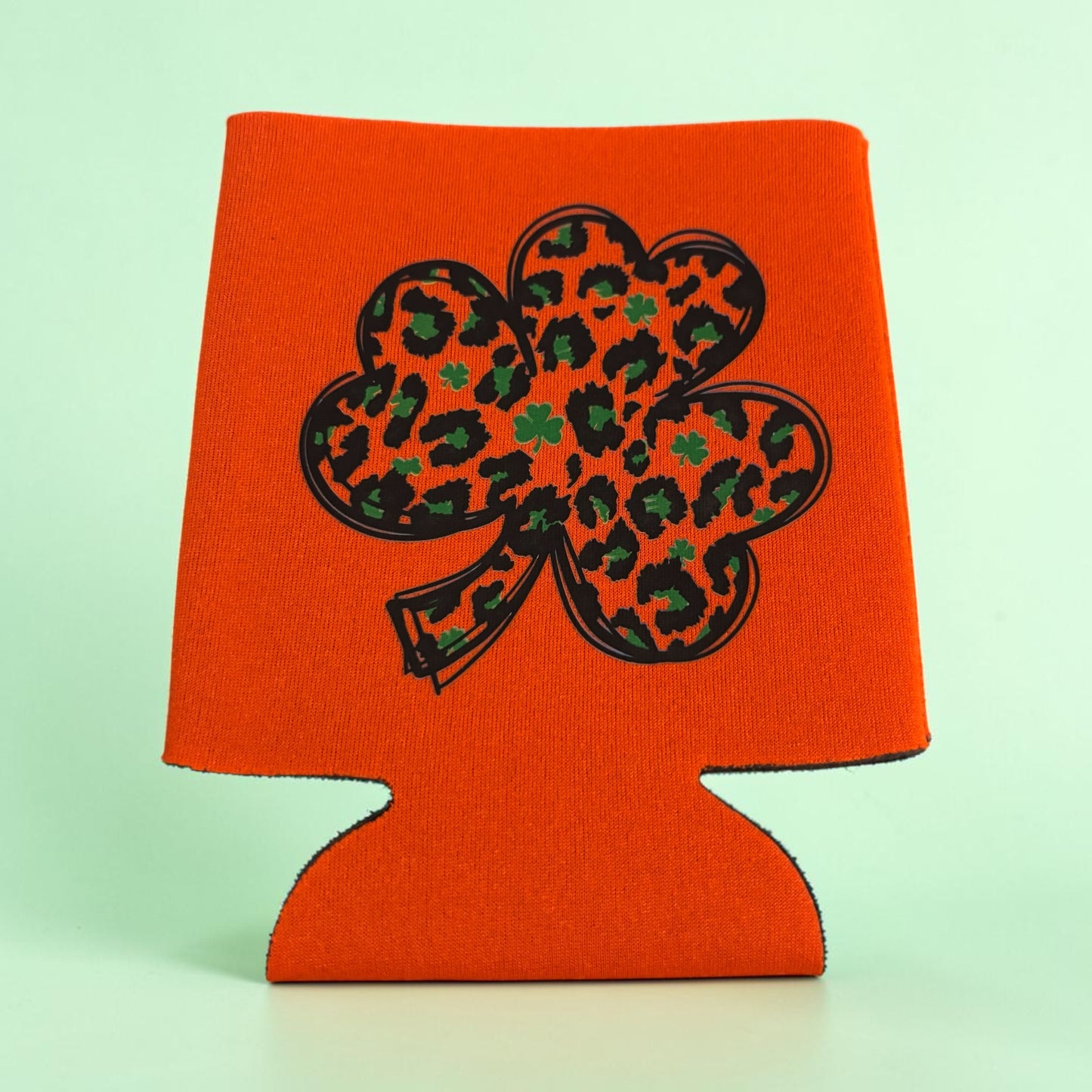 Leopard Shamrock St. Patty’s Coozie