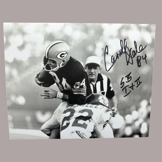 Carrol Dale Signed Green Bay Packers 8x10