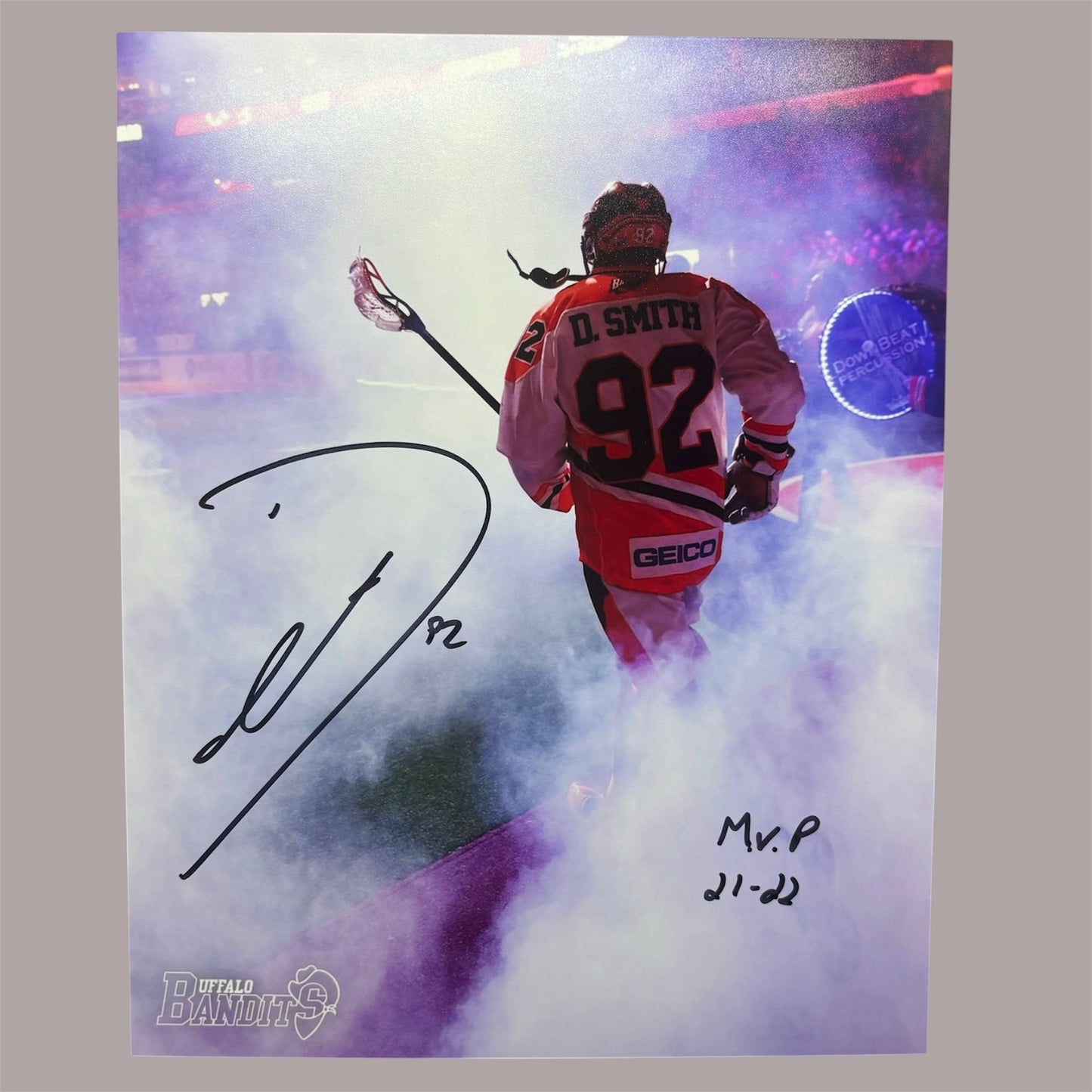 Dhane Smith Signed Buffalo Bandits 8x10 with Inscription