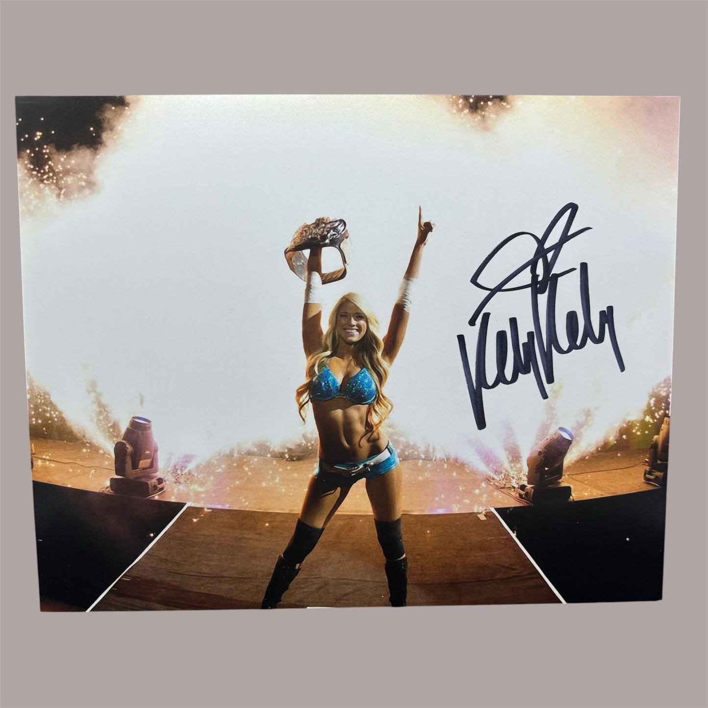 Kelly Kelly Signed 8x10 Baby Blue