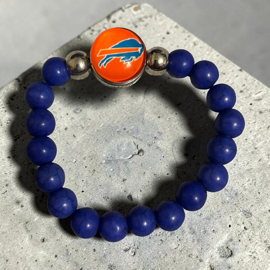Blue Beaded Snap Bracelet