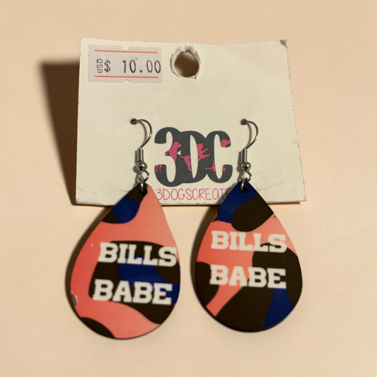 Bills Babe Tear Drop Earrings