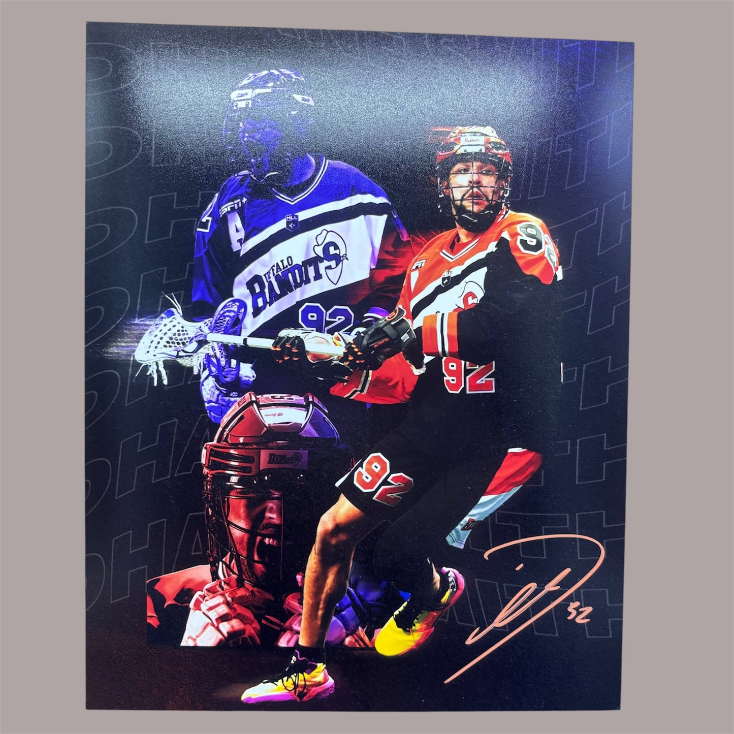 Dhane Smith Signed Buffalo Bandits 8x10 (Banner)