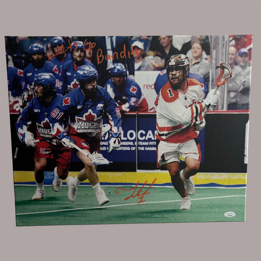 Tehoka Nanticoke Signed Buffalo Bandits 16x20 Canvas (Rock - Lets Go Bandits/BanditLand)