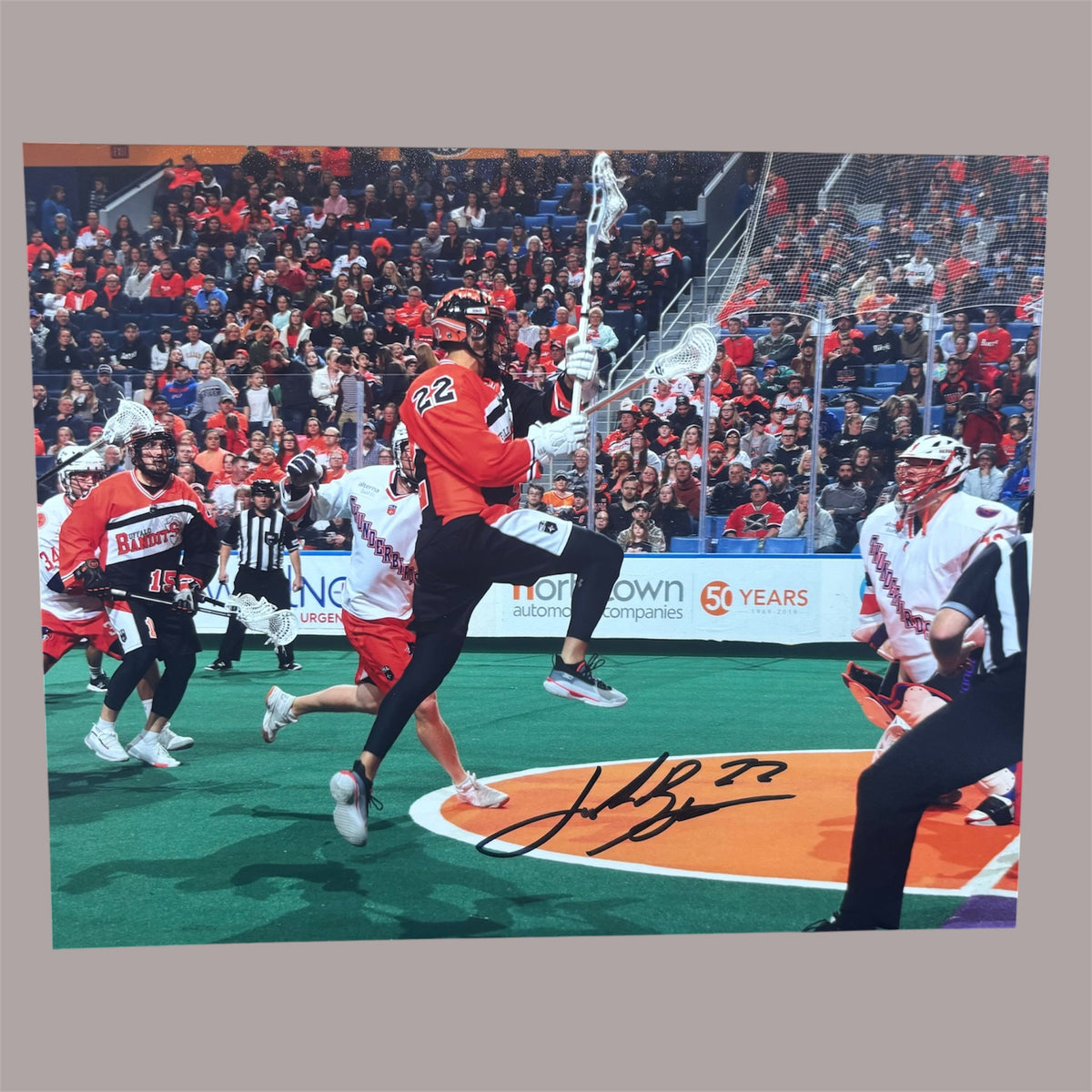 Josh Byrne Signed Buffalo Bandits 8x10 (Air Byrne)