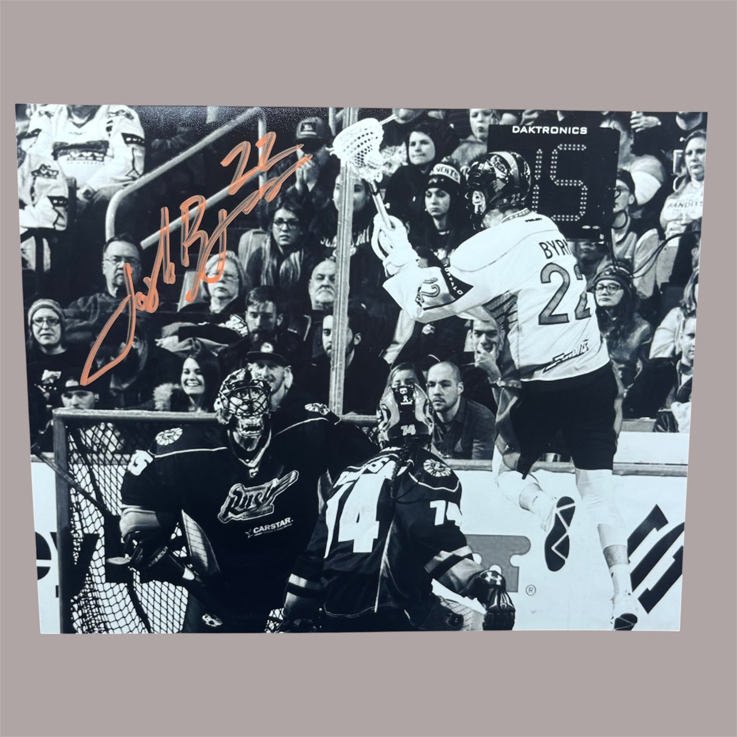Josh Byrne Signed Buffalo Bandits 8x10 (Black & White)