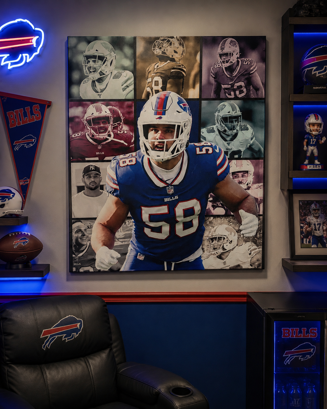Matt Milano Signed Buffalo Bills 16x20 Canvas