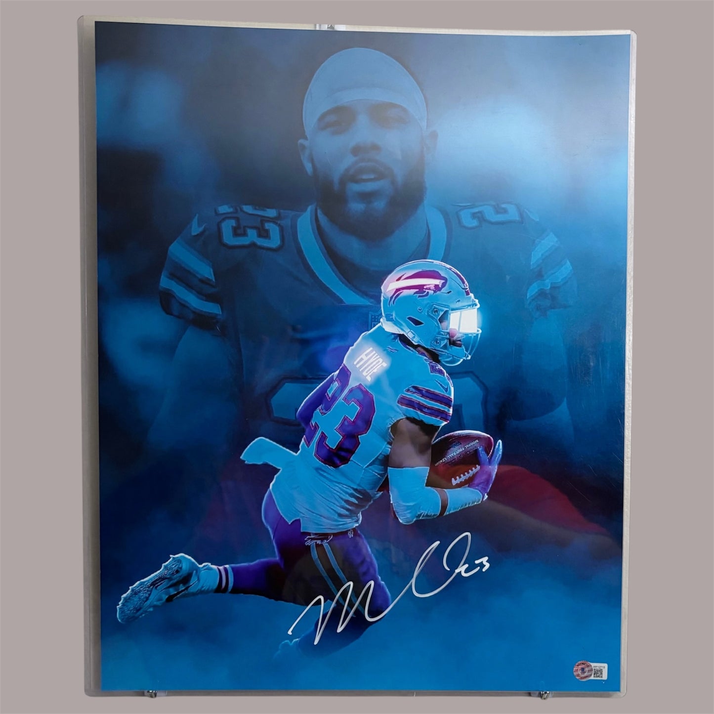 Micah Hyde Signed Glow Buffalo Bills 16x20