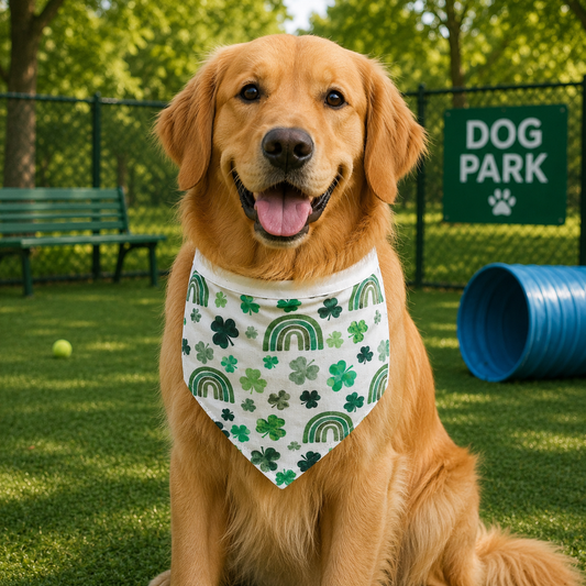 Shamrock Tie On Dog Bandana