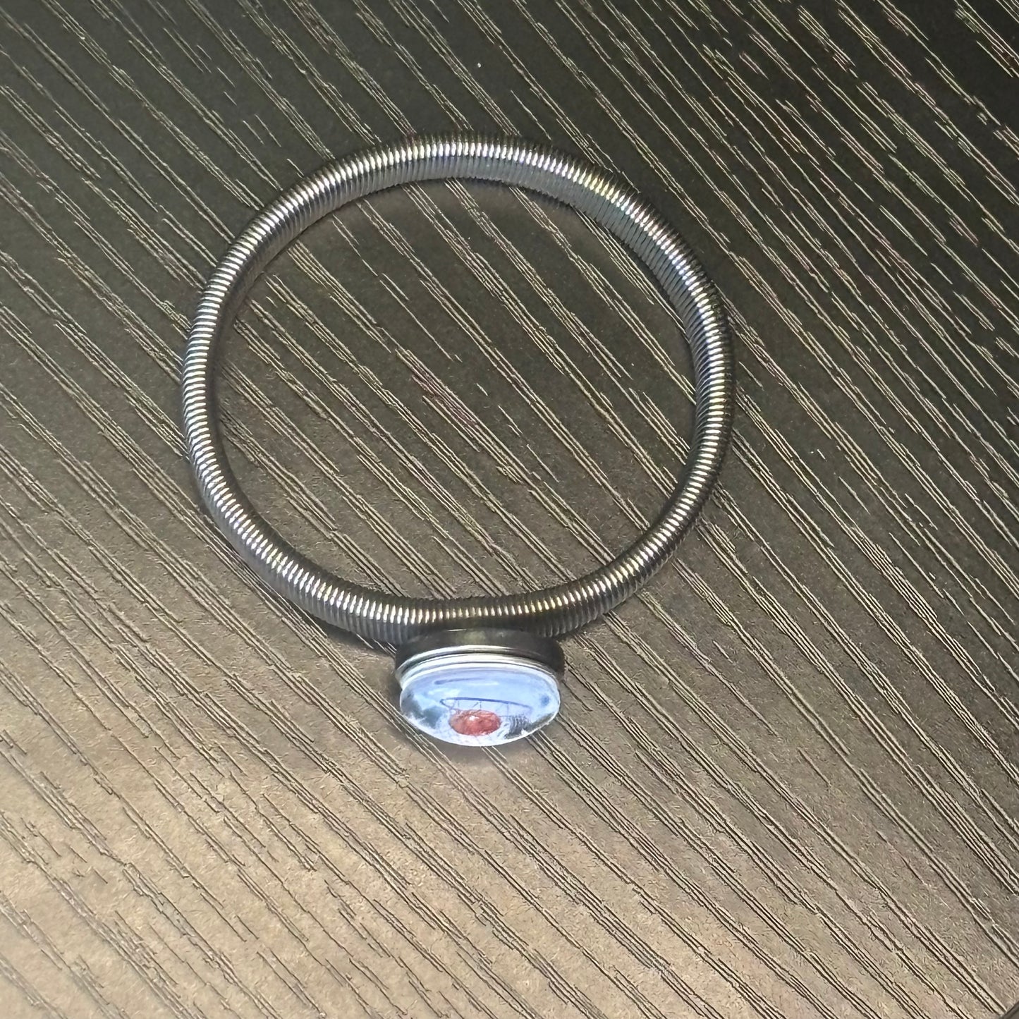 Flat Coil Snap Charm (Charcoal & Silver)