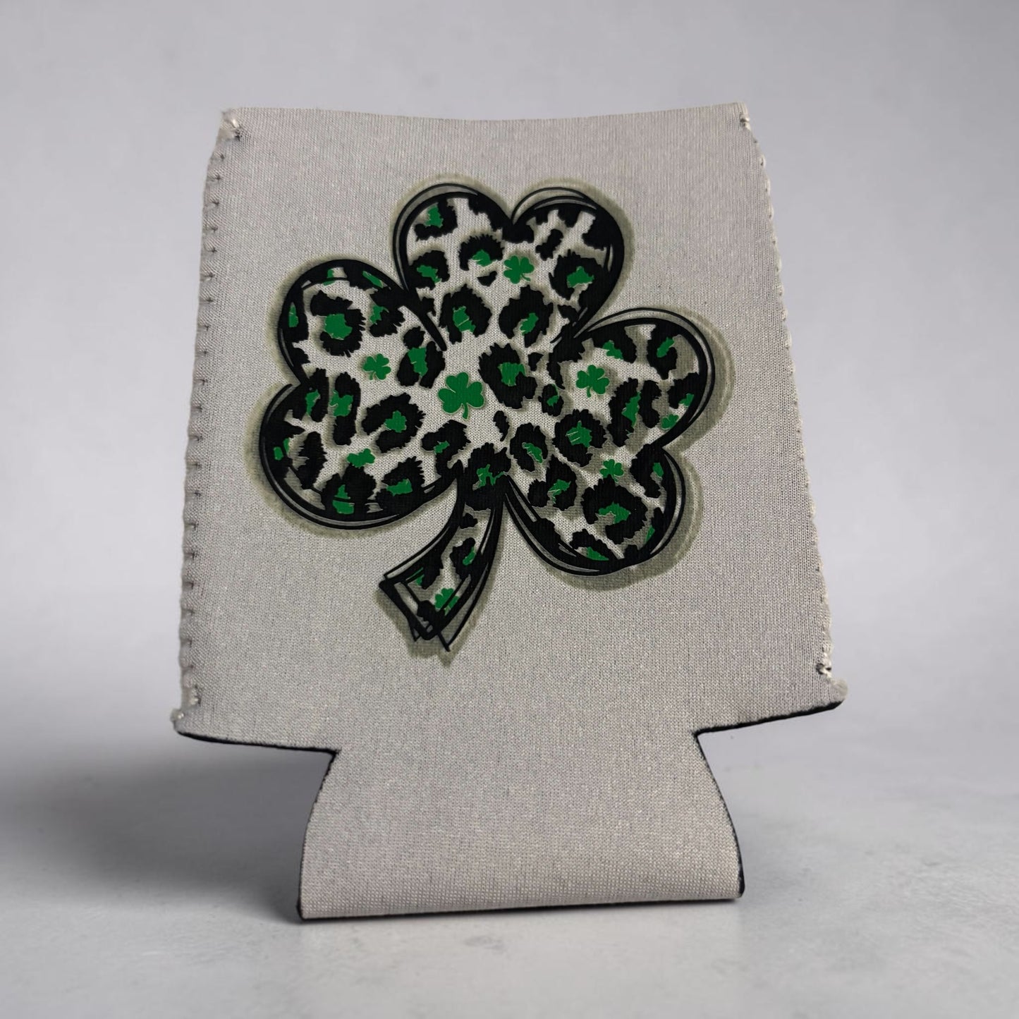 Leopard Shamrock St. Patty’s Coozie