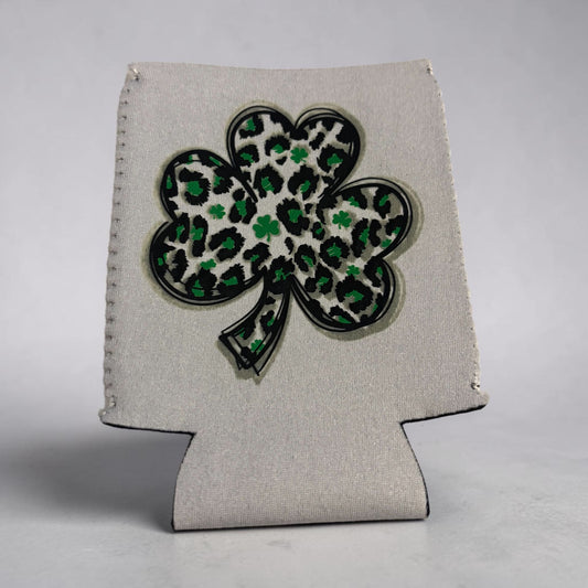 Leopard Shamrock St. Patty’s Coozie