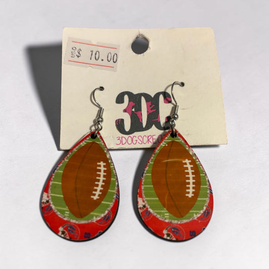 Football Tear Drop Earrings