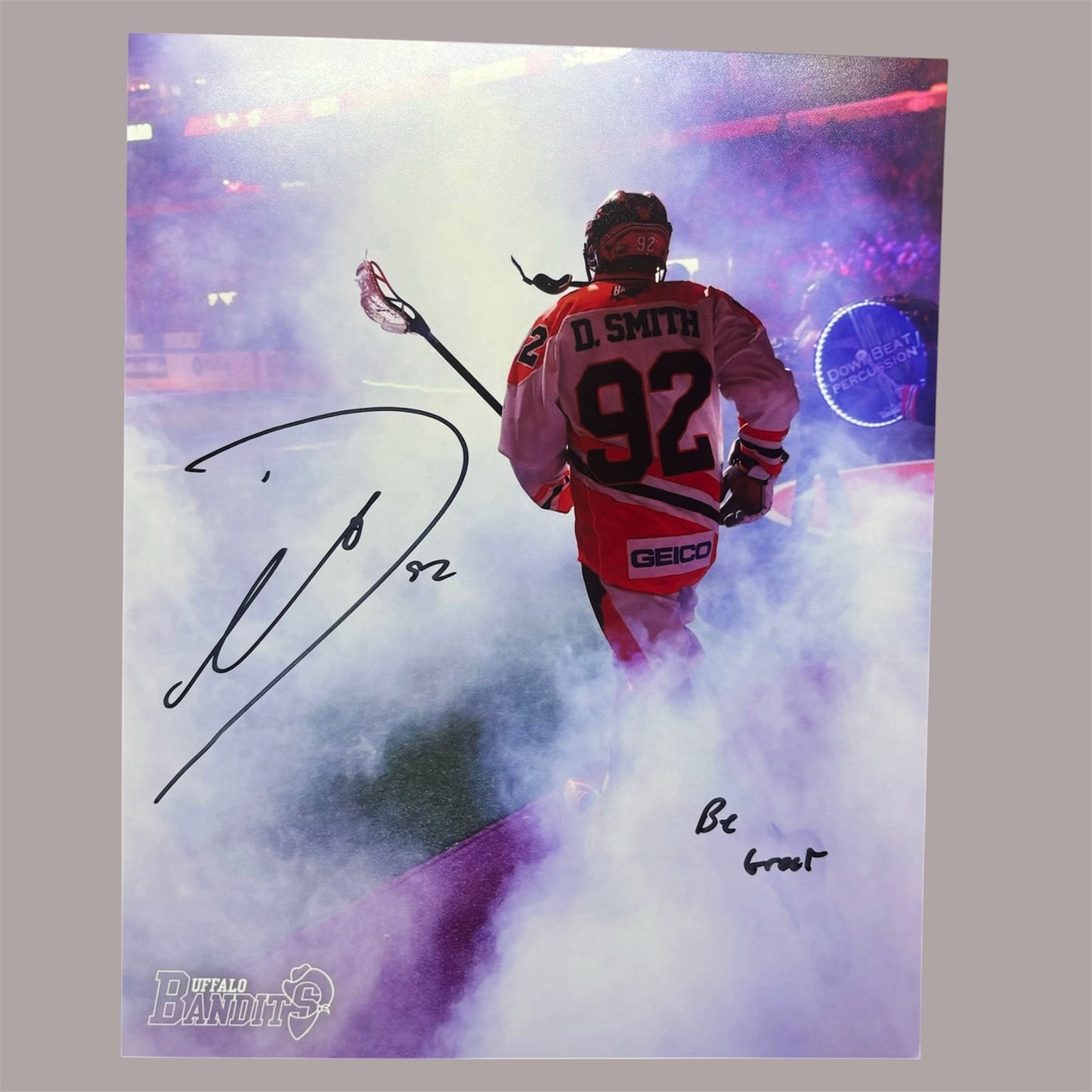 Dhane Smith Signed Buffalo Bandits 8x10 with Inscription