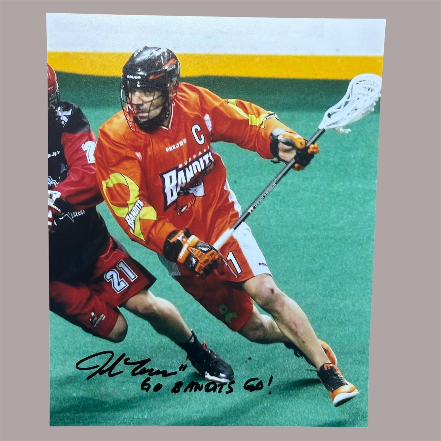 John Tavares Signed Buffalo Bandits 8x10 (Orange Uni Script)