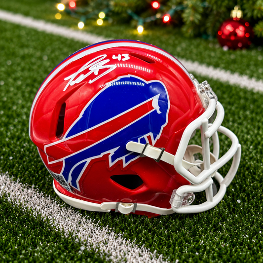 Terrell Bernard Signed Buffalo Bills Red Speed Mini