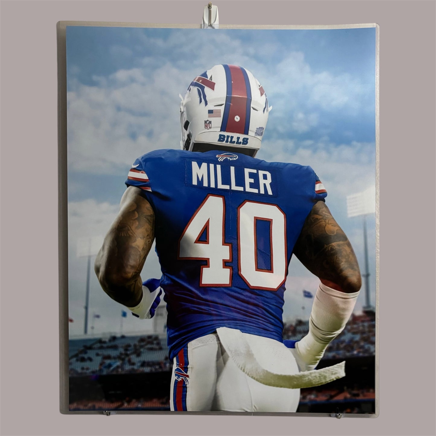 Von Miller Unsigned 16x20 Buffalo Bills Poster Back
