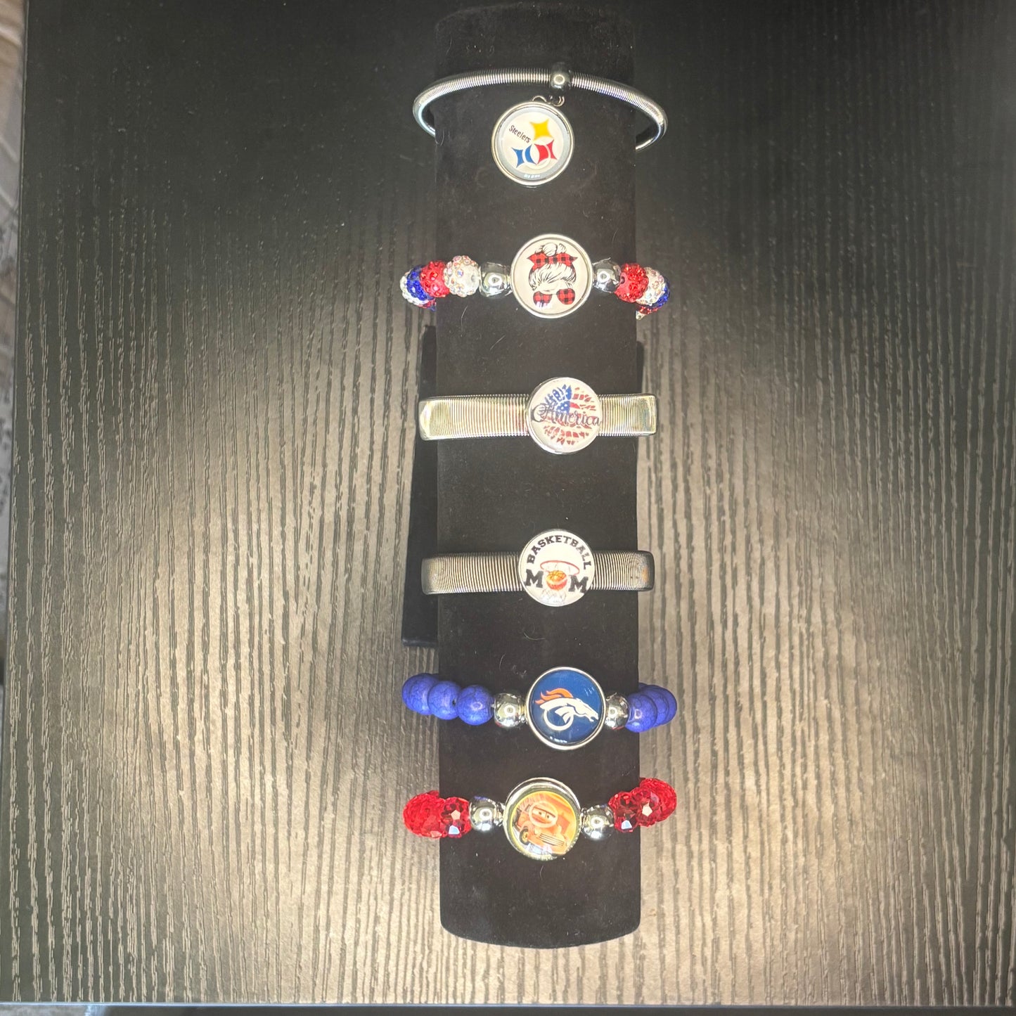 Coil Snap Charm Bracelet Charcoal