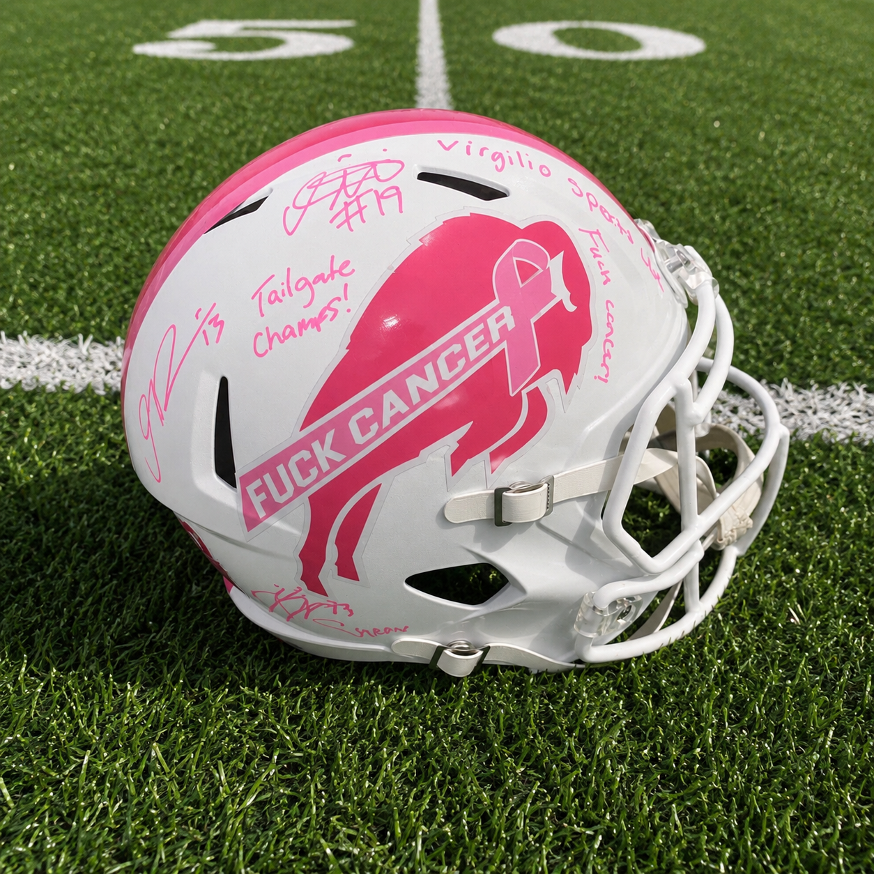 Dawkins, Davis, McKenzie Signed Buffalo Bills Full Size Custom BCA Helmet