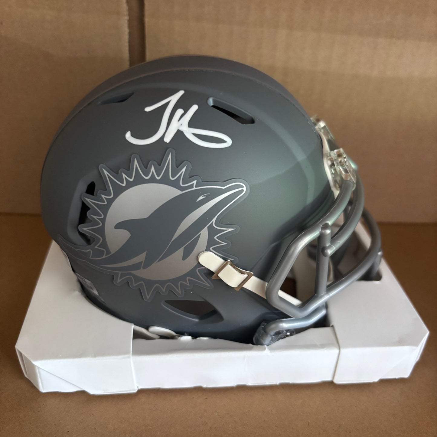 Tyreek Hill Miami Dolphins Signed Slate Mini Helmet