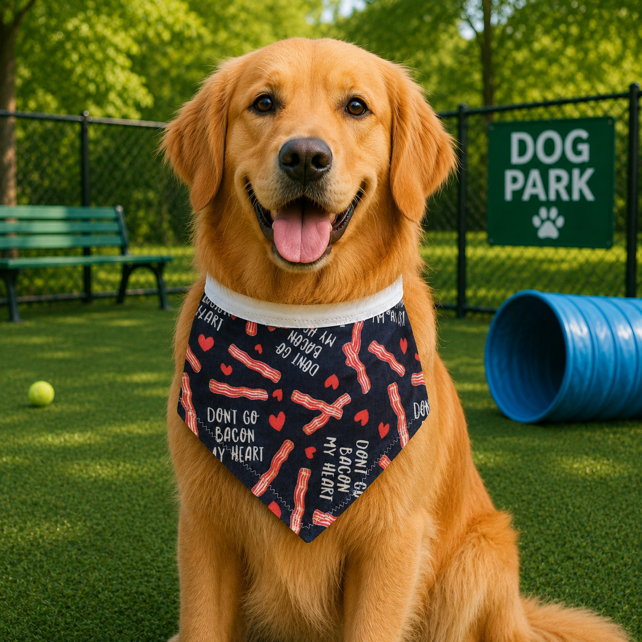 Bacon My Heart Tie On Dog Bandana