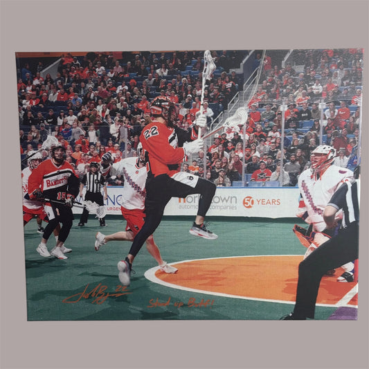 Josh Byrne Signed Buffalo Bandits 16x20 Canvas (Stand Up Buff)