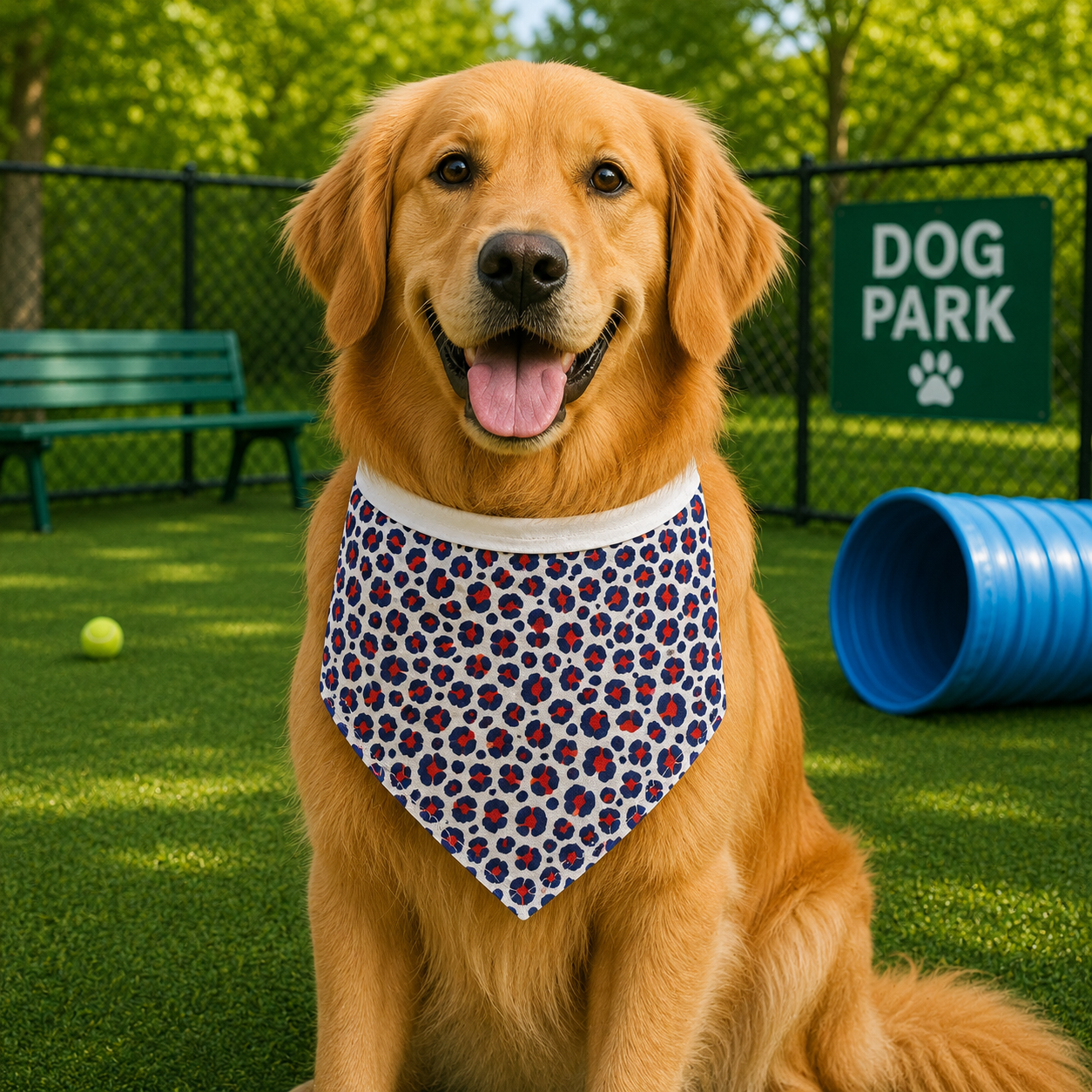 Buffalo Leopard Tie On Dog Bandana