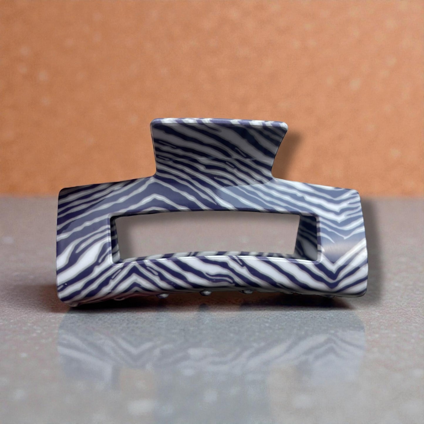 Purple Grey White Zubaz Hair Clip