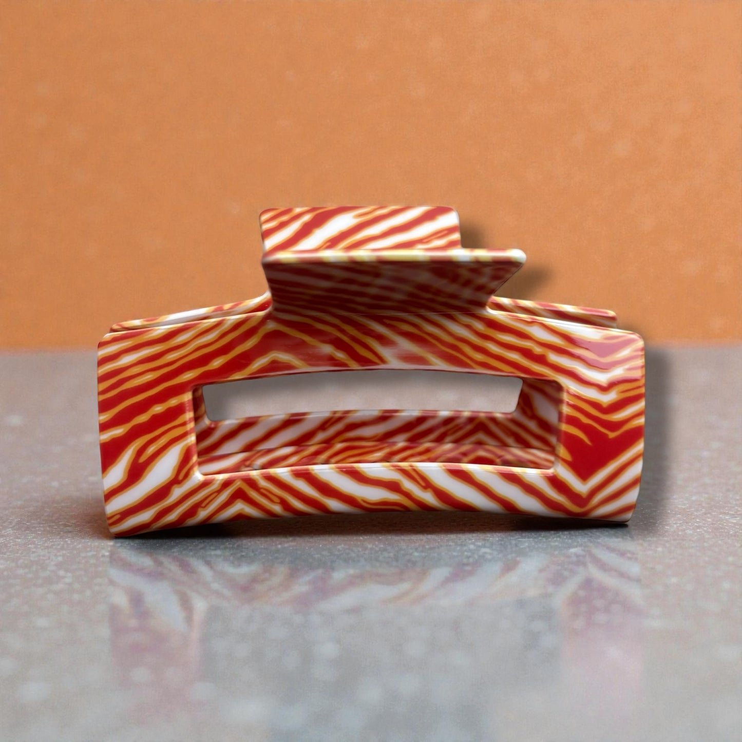 Red Yellow White Zubaz Hair Clip