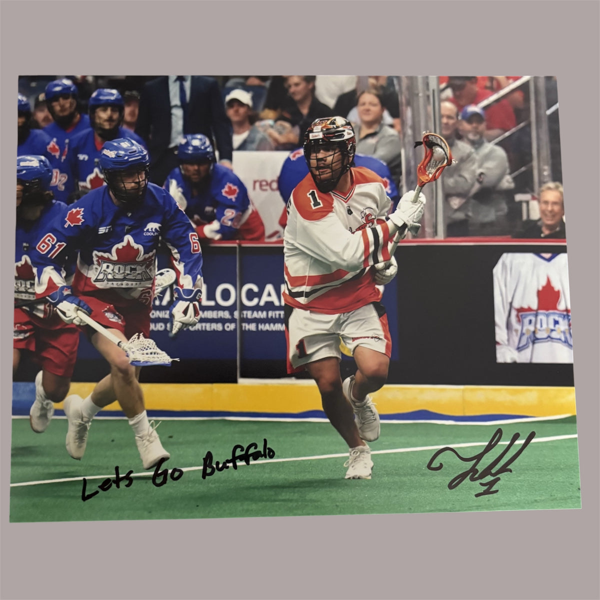 Tehoka Nanticoke Signed Buffalo Bandits 8x10 with Inscription