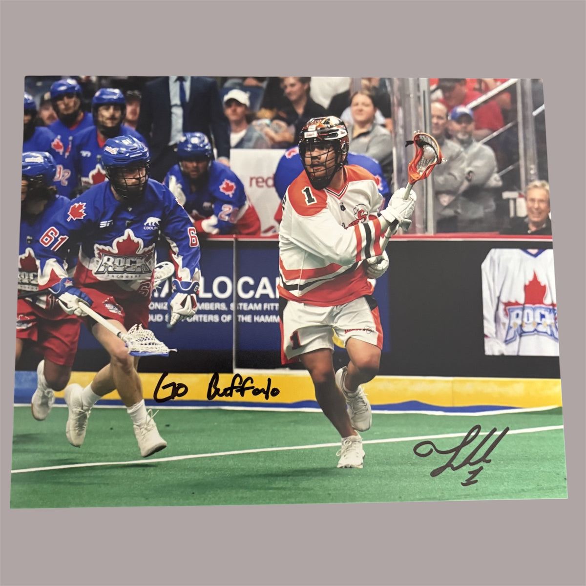 Tehoka Nanticoke Signed Buffalo Bandits 8x10 with Inscription